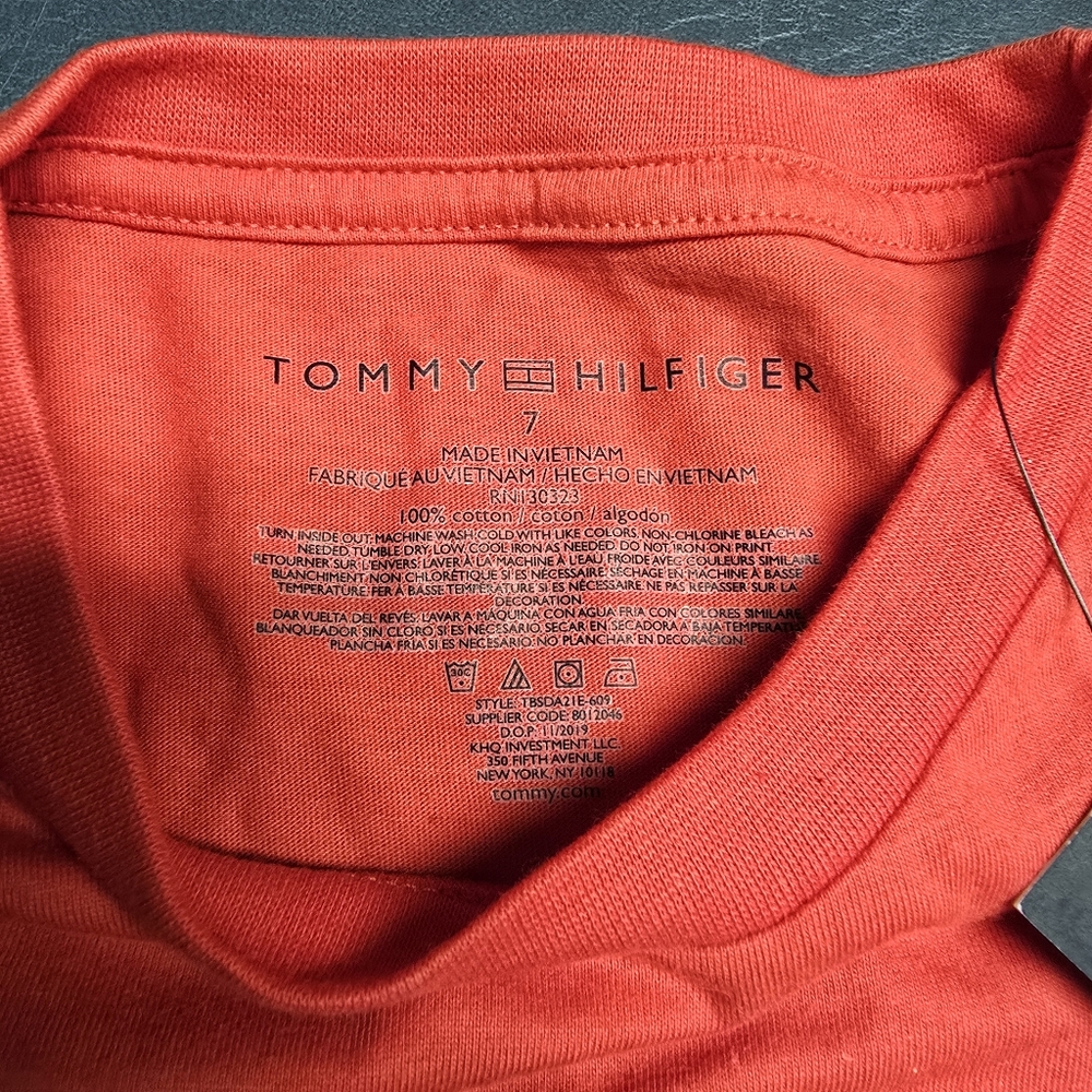 Tommy Hilfiger Kids Red Tee Shirt - Picture 2 of 5